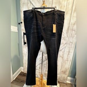 NWT Kenneth‎ Cole Men Jeans 44x32 Black Stretch Denim Tapered Stretch Fit